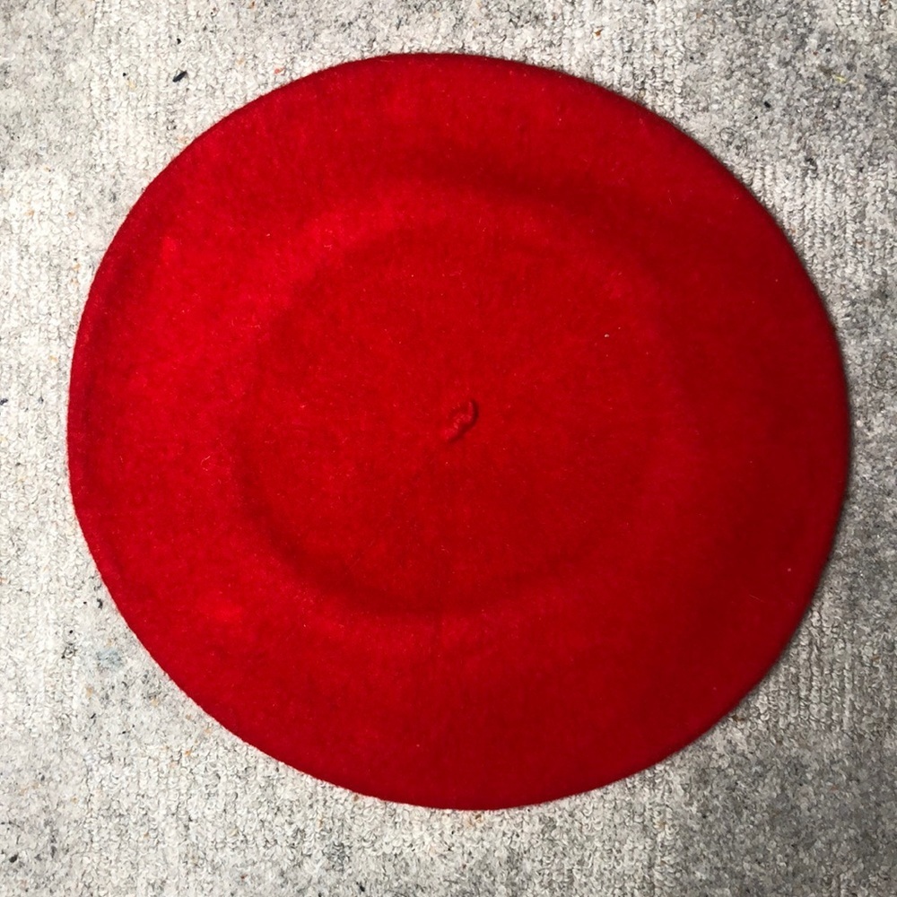 Vintage 1980’s Red 100% Wool Oversized Normandy Basque Beret | Never Worn